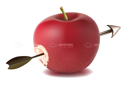 Delicious Red Apple with an Arrow Through It